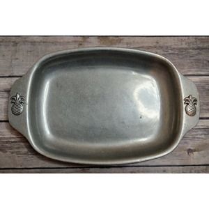 Vintage CARSON PEWTER Handled Serving Dish / Platter / Tray 11.5" x 7" A13